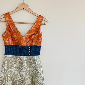 Anthropologie Phoebe silk asian dress